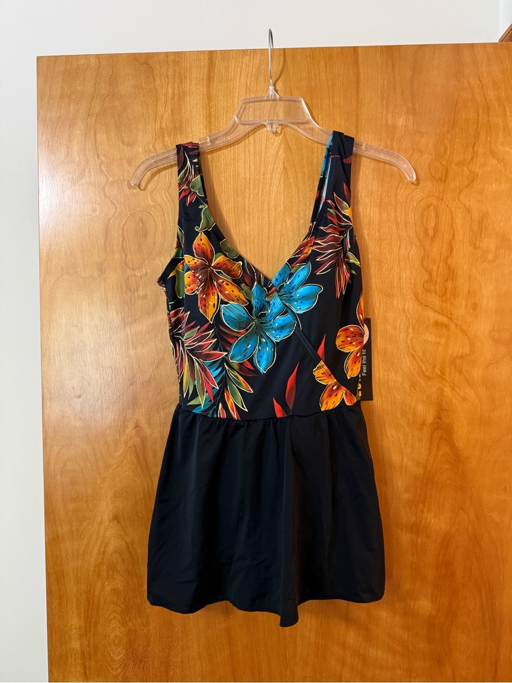 Longitude Swimsuits For All One Piece Swim Suit Swimdress Tropical Floral NWT 10